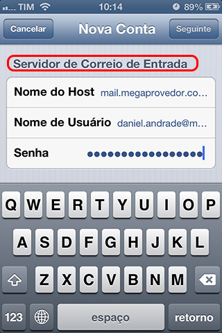 Configurando servidor de entrada.