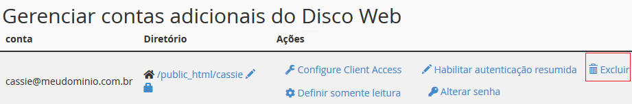 Em gerenciar contas adicionais.