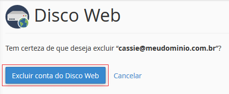 Confirme a exclusão.