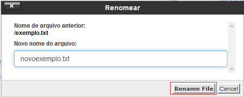 Informe o novo nome e pressione Rename File.