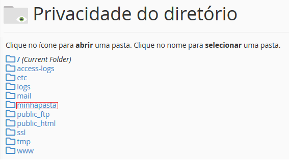 Privacidade do diretório.