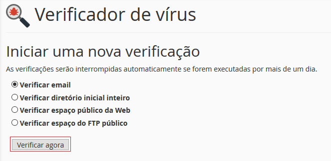 verificador de vírus.