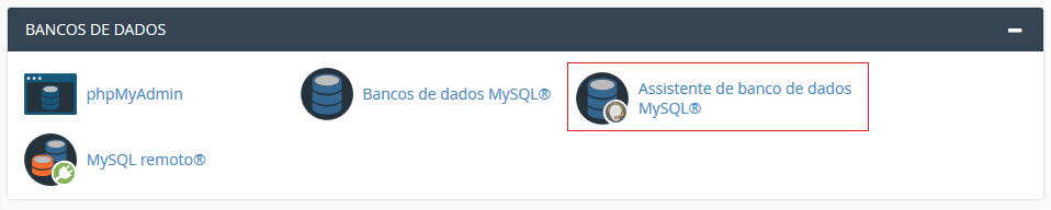 Assistente de bancos de dados MySQL.