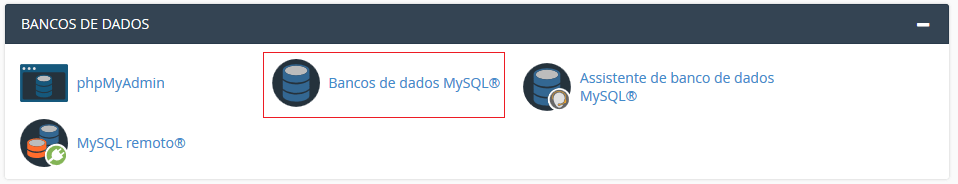 Banco de dados MySQL.