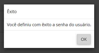 Mensagem de êxito.Clique OK.