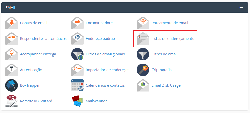 Na aba Email do cPanel.