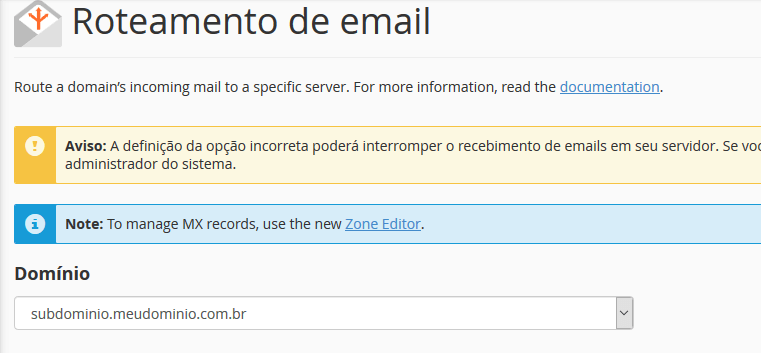 Roteamento de email.