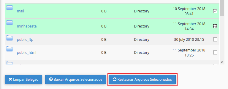 Selecione o arquivo e o restaure.