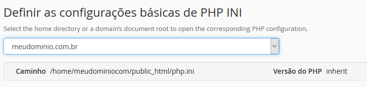 Escolha o domínio ou diretório.