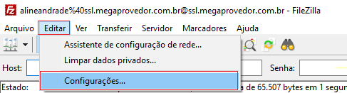 Editar>Configurações.